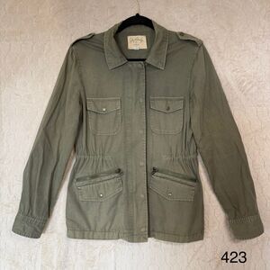 Lily Aldridge for‎ Velvet Womens Green Military Utility Jacket Sz S